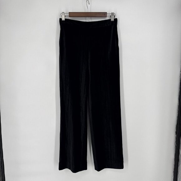 St. John Women's Size Small Black Velvet Pull On Elastic Waist Pants New - Picture 1 of 8